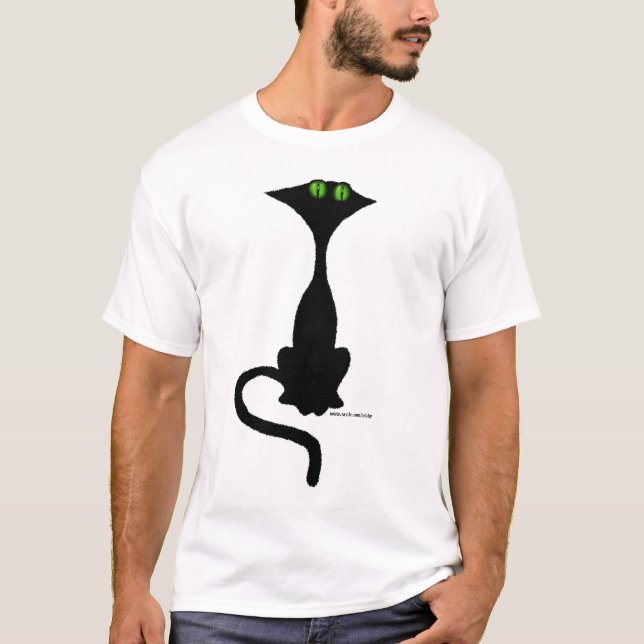 Funny black cat cute t-shirt design (Front)