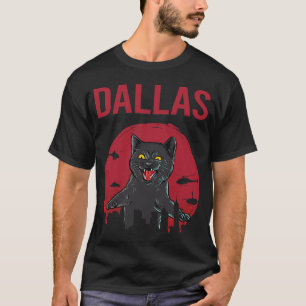 Funny Black Cat Dallas T-Shirt