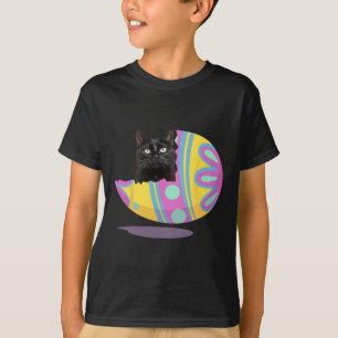 Funny Black Cat Easter Egg Happy Easter Day T-Shirt