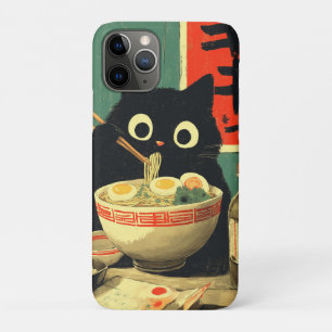 Funny Black Cat Eating Ramen Case-Mate iPhone Case