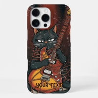 Funny Black Cat Electric Guitar Player Gift