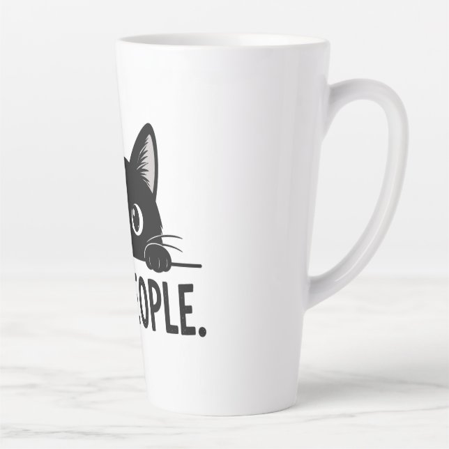 Funny Black Cat "EW, PEOPLE." Coffee Mug | Cute In (Right)