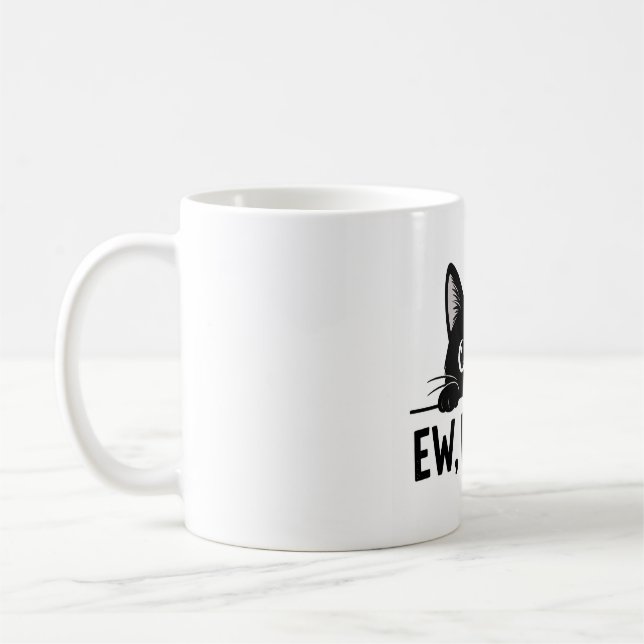 Funny Black Cat "EW, PEOPLE." Coffee Mug | Cute In (Left)