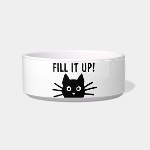 Funny Black Cat - Fill it up! Fun Kitty Food Bowl