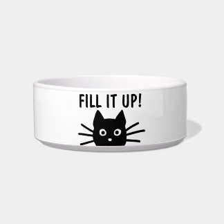 Funny Black Cat - Fill it up! Fun Kitty Food Bowl