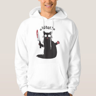 Funny Black Cat Fun Murderous Cat With Knife Hoodie