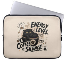 Funny Black Cat Introvert Laptop Sleeve