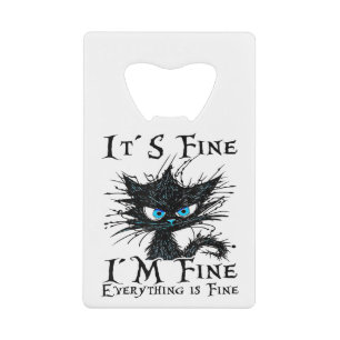 Funny Black Cat It's Fine I'm Fine Everything Is F