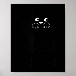 Funny Black Cat Kit-Tea Graphic Poster