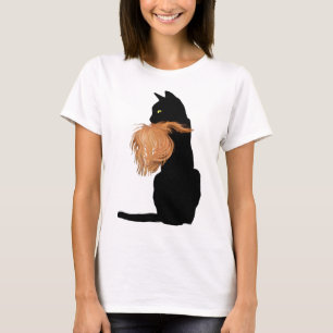 Funny Black Cat Lady Kamala With Trump Hair Vote K T-Shirt