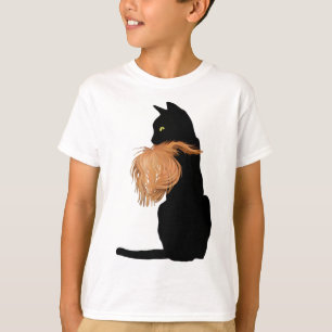 Funny Black Cat Lady Kamala With Trump Hair Vote K T-Shirt