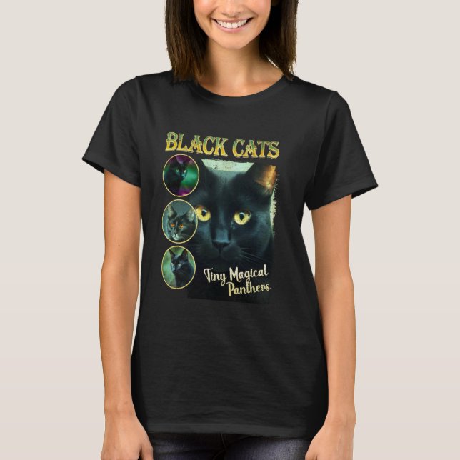 Funny Black Cat Lover 90s Bootleg T-Shirt (Front)