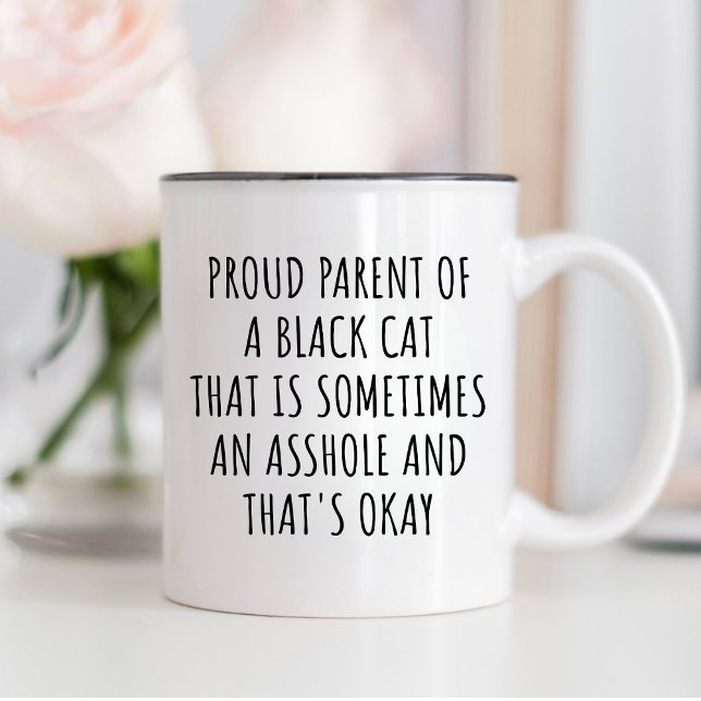 Funny Black Cat Lover Saying gift Pet Owner Animal Two-Tone Coffee Mug (Creator Uploaded)