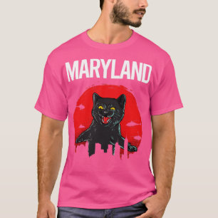 Funny Black Cat Maryland  T-Shirt