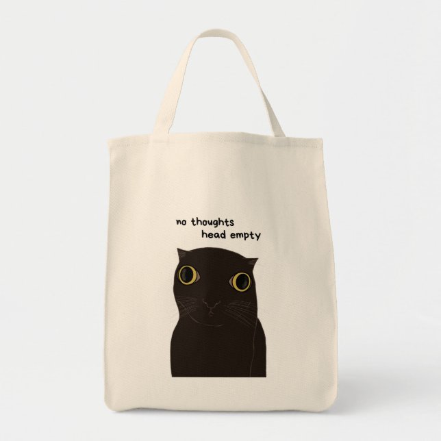 Funny Black Cat Meme Tote Bag (Front)