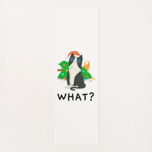 Funny Black Cat , Merry Christmas Cat Premium Yoga Mat