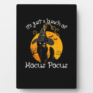 Funny Black Cat Moon Halloween Costume Bunch of Ho Plaque
