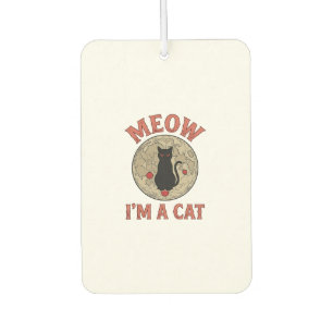 Funny Black Cat Moon Vintage Halloween Design_1 Car Air Freshener