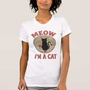 Funny Black Cat Moon Vintage Halloween Design_1 T-Shirt