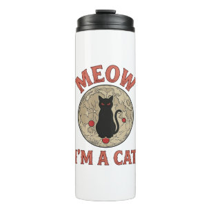 Funny Black Cat Moon Vintage Halloween Design_1 Thermal Tumbler