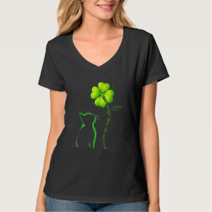 Funny Black Cat My Lucky Charm Shamrockst Patricks T-Shirt