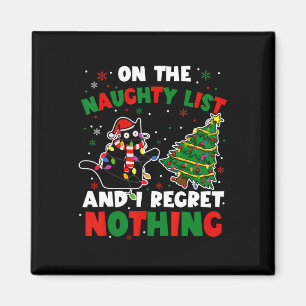 Funny Black Cat Naughty Santa Christmas Xmas Women Magnet