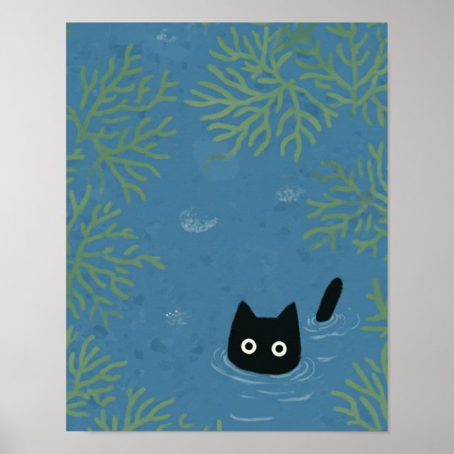 Funny Black Cat Phone Case Poster (Front)