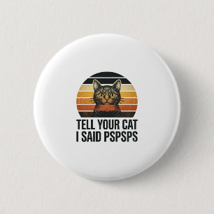 Funny Black Cat Pspsps Vintage Sunset Design_1 6 Cm Round Badge