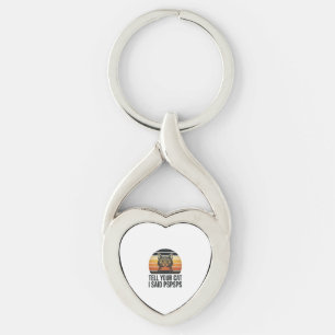 Funny Black Cat Pspsps Vintage Sunset Design_1 Key Ring