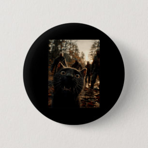 Funny Black Cat Selfie With Zombies Feline Animal 6 Cm Round Badge