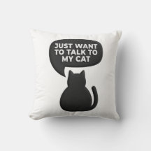 Funny Black Cat Silhouette Cushion| Sarcastic Pet 
