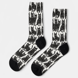 Funny Black Cat Socks