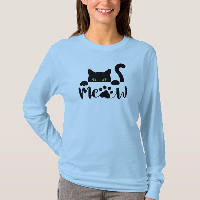 Funny black cat  T-Shirt (Front)