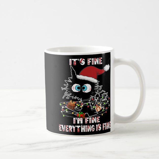 Funny Black Cat Tee  Coffee Mug (Right)