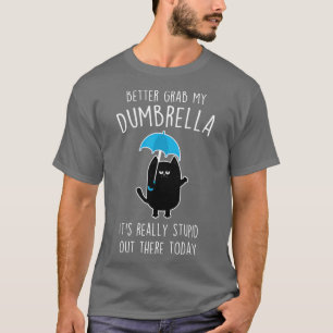 Funny Black Cat Umbrella T-Shirt