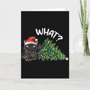 Funny Black Cat What_ Christmas Tree Funny Cat Lov Card