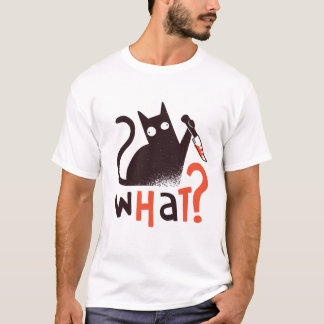 Funny Black Cat WHAT? Funny Cat ,Cat T-Shirt
