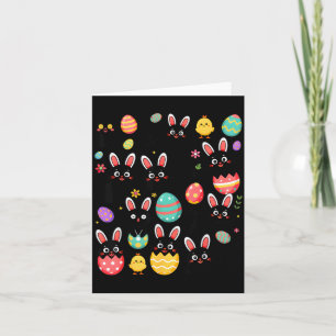 Funny Black Cat with Bunny Eggs Happy Easter Day Card