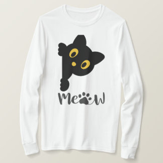 Funny Black Cat Yellow Eyes T-Shirt