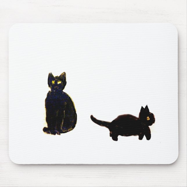 Funny Black Cats Cute Kitty Mouse Pad (Front)