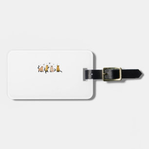 Funny Black Cats Ghost Halloween Pattern Cat Lover Luggage Tag