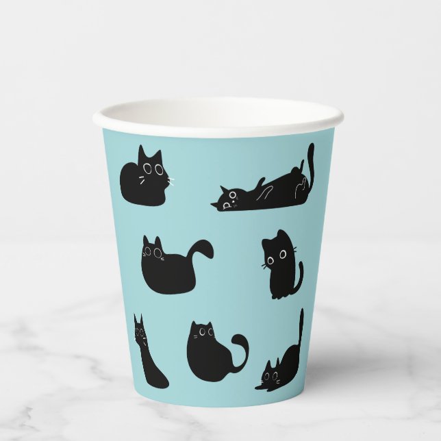 Funny Black Cats Paper Cups (Front)