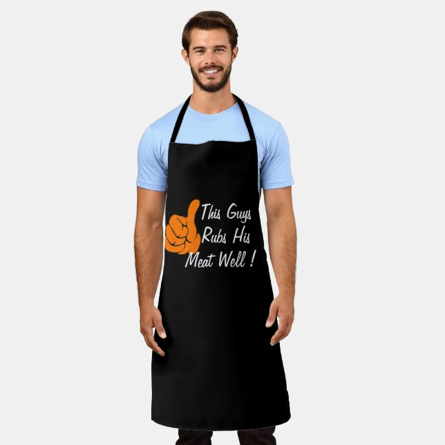 Funny Black Chef Personalised Mens Sexual-Pun Apron (Worn)