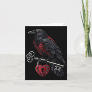 Funny Black Crow Black Bird Funny Crow Valentines Card