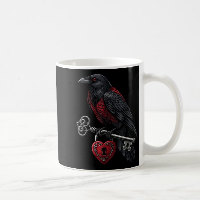 Funny Black Crow Black Bird Funny Crow Valentines  Coffee Mug (Right)