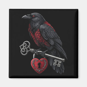 Funny Black Crow Black Bird Funny Crow Valentines  Magnet