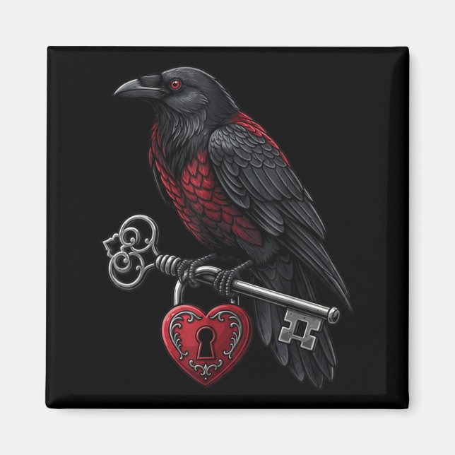Funny Black Crow Black Bird Funny Crow Valentines  Magnet (Front)