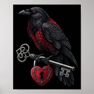 Funny Black Crow Black Bird Funny Crow Valentines  Poster