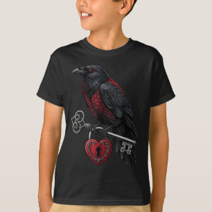Funny Black Crow Black Bird Funny Crow Valentines  T-Shirt
