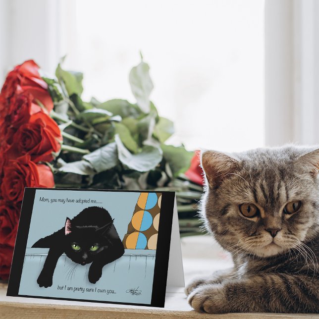 Funny Black Cute Best Cat Mum Mother’s Day Card (Creator Uploaded)